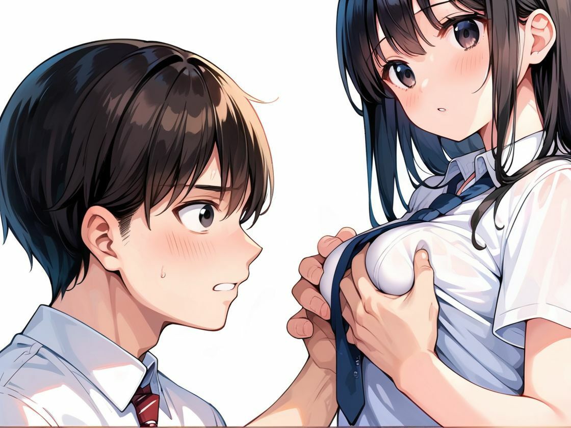 巨乳JKと生挿入 サンプル画像1