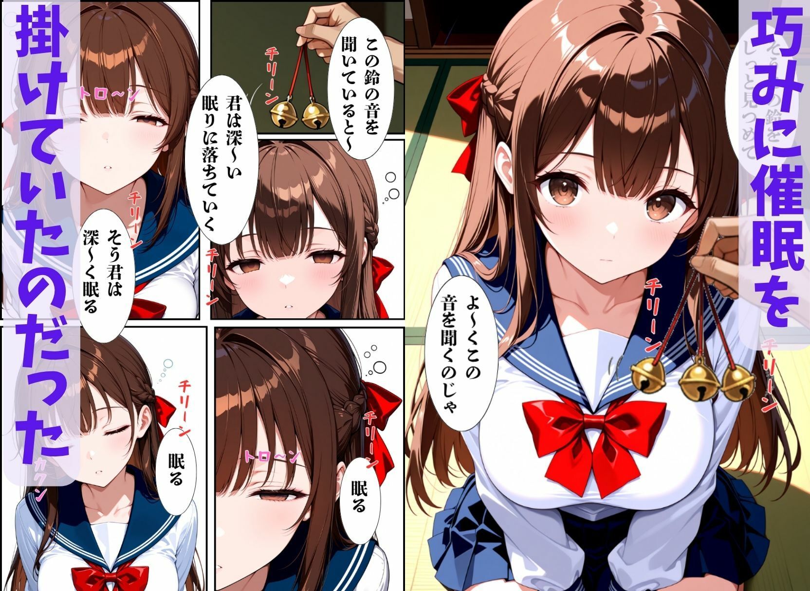 巨乳JKの巫女さんは催●術掛けられて性人形になる サンプル画像4