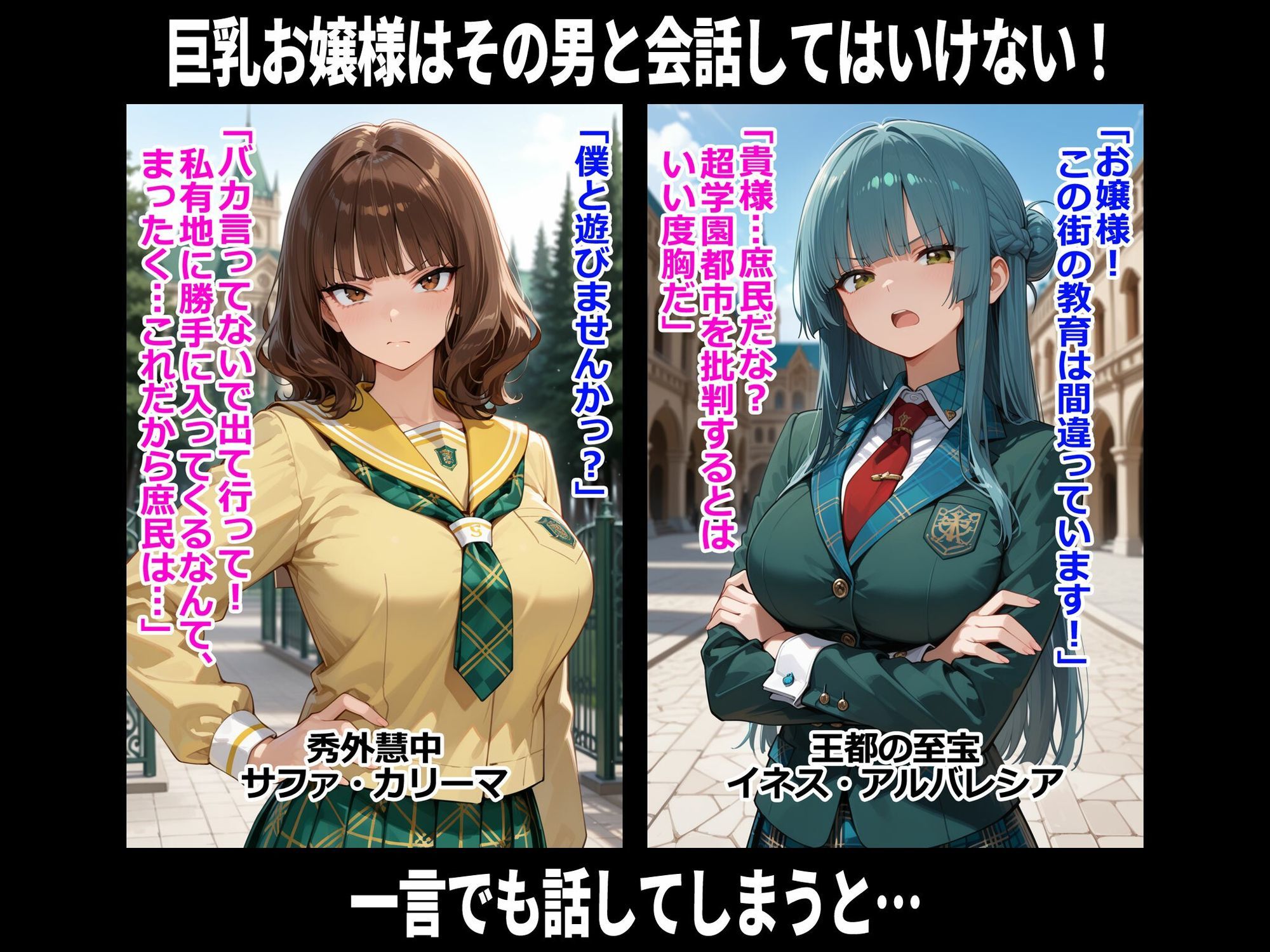 巨乳お嬢様はその男と会話してはいけない 即堕ち2コマ サンプル画像1