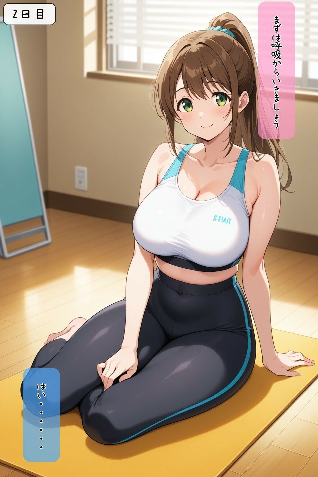 巨乳ヨガインストラクターのマンツーマンレッスンがエロすぎる件 サンプル画像4