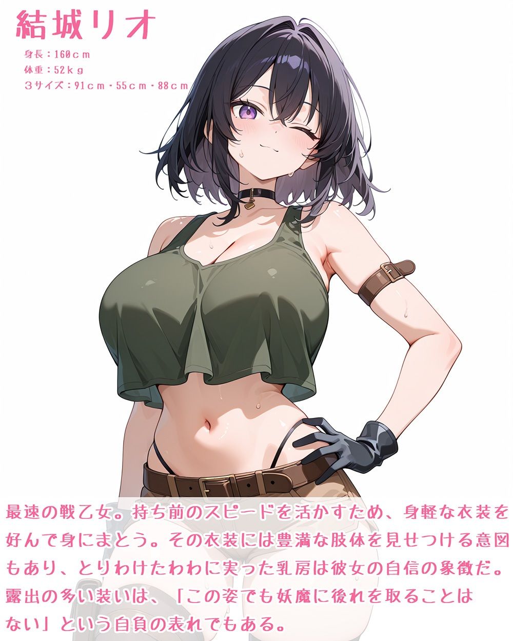 巨乳少女は触手に勝てない［AIイラスト集Vol.04］（セリフ付き） サンプル画像1