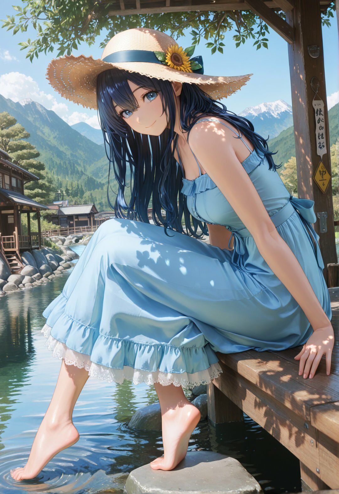 巨乳幼馴染と再び交わる夏の記憶  濡れたワンピースとずれたサラシの淫らな再会 サンプル画像1