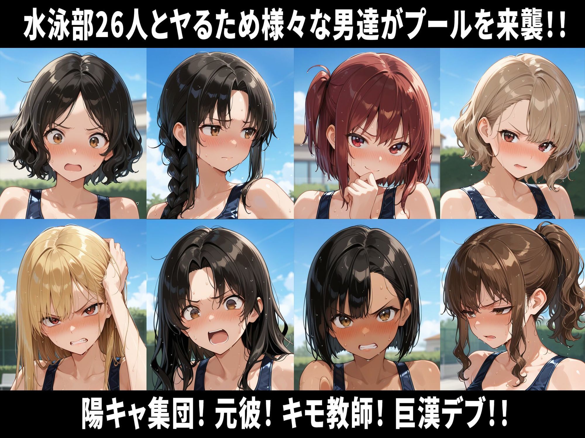 巨乳水泳部員26人高額水道代をカンパしてもらう代わりに学園の肉便器になる 即堕ち3コマ サンプル画像2