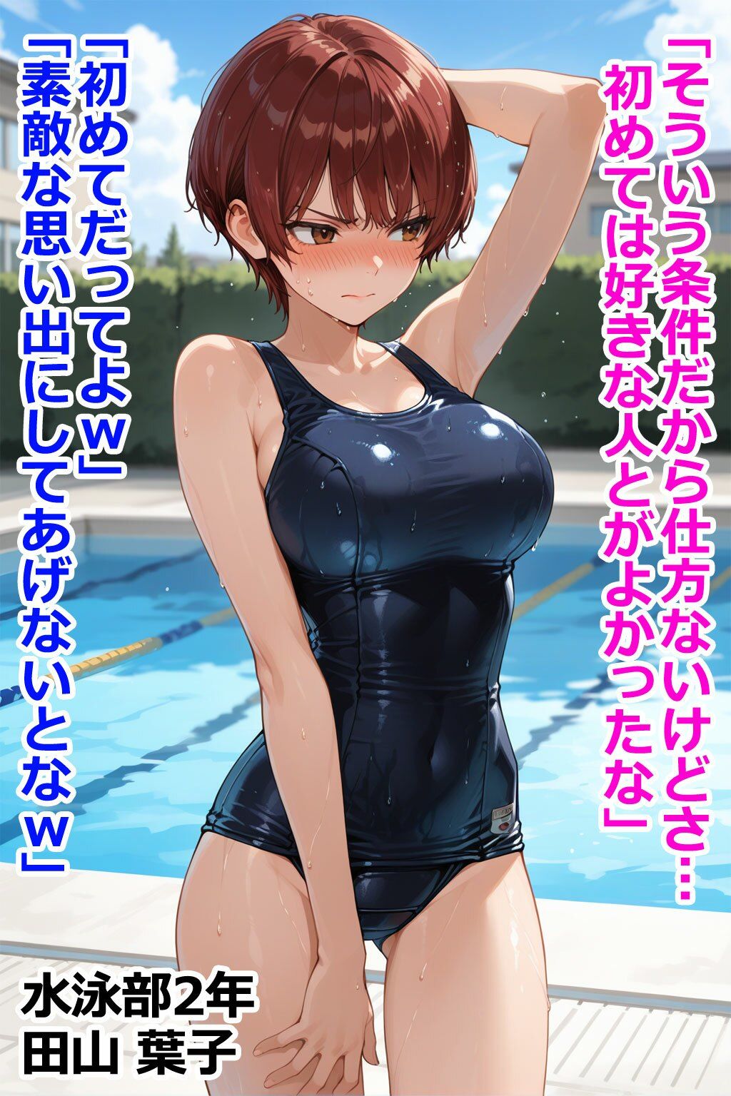 巨乳水泳部員26人高額水道代をカンパしてもらう代わりに学園の肉便器になる 即堕ち3コマ サンプル画像3