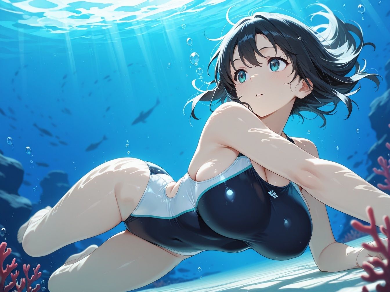 巨乳競泳水着女子とドキドキエッチ サンプル画像10