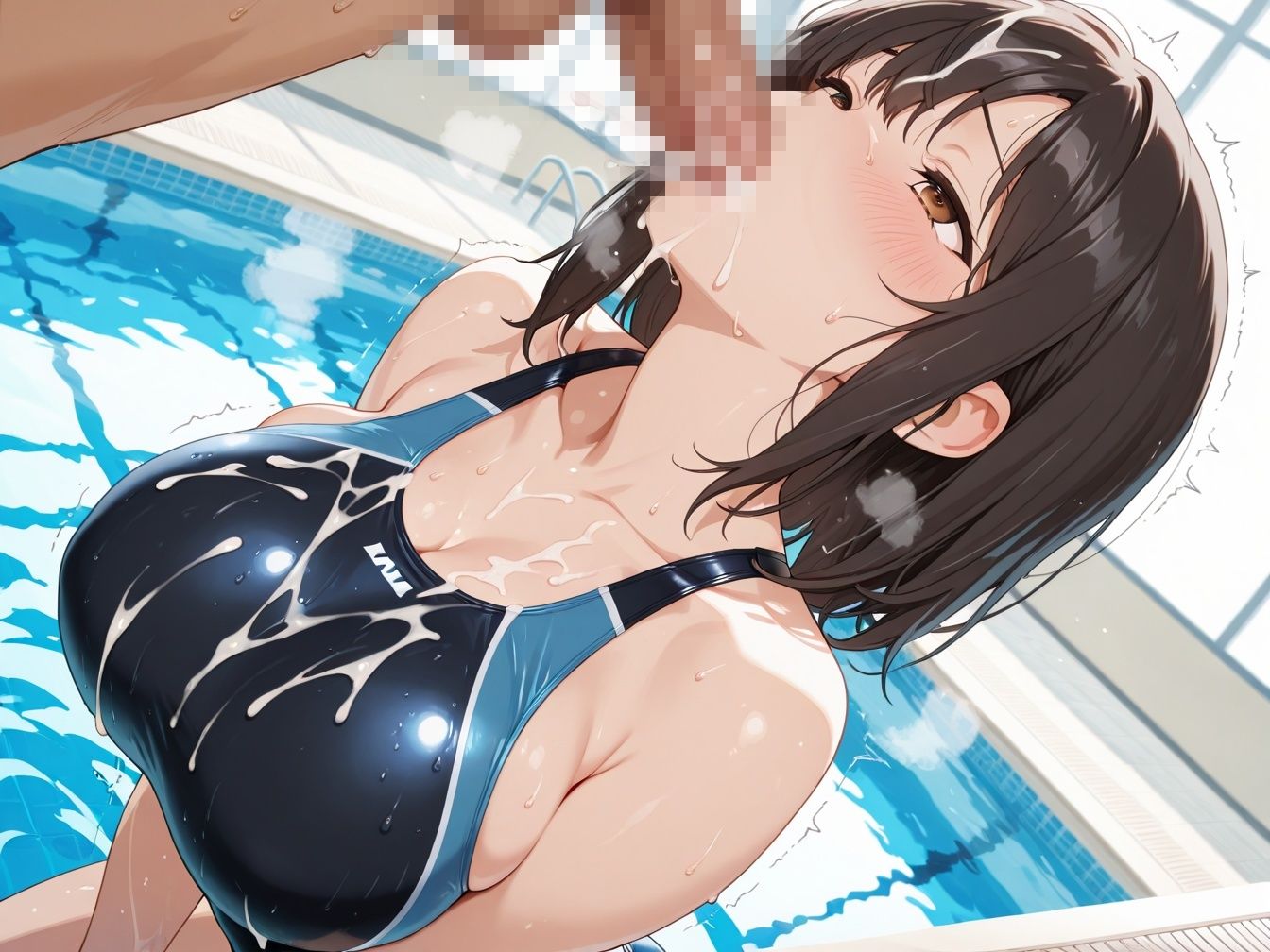巨乳競泳水着女子とドキドキエッチ サンプル画像3