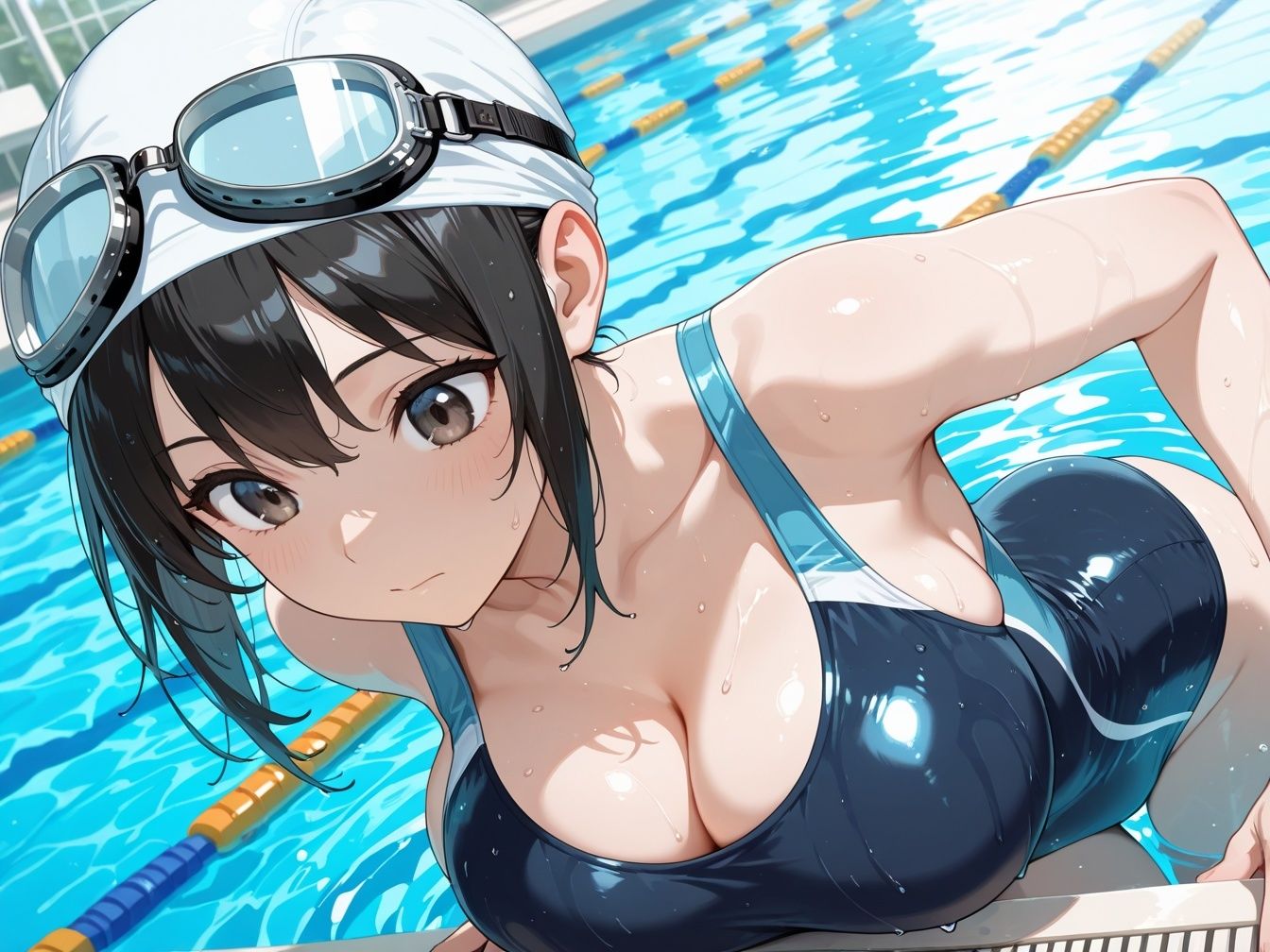 巨乳競泳水着女子とドキドキエッチ サンプル画像8