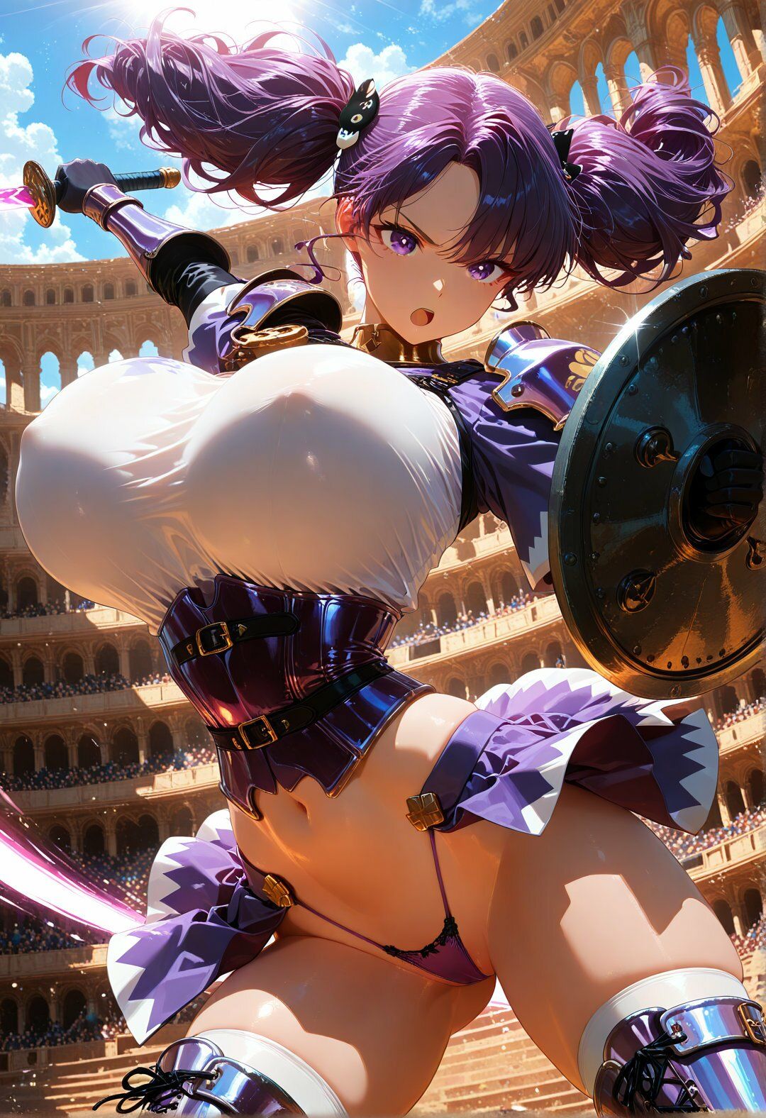 巨乳美闘士征服〜力こそ全ての闘技場で3人の心も体も堕とすようです〜 サンプル画像1