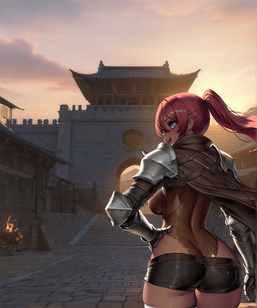 巨乳赤髪傭兵と異国巡りする話 サンプル画像6