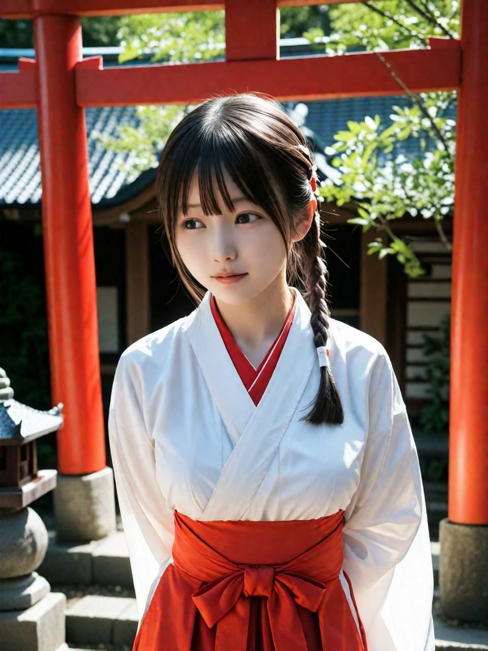 巫女といけないこと（253枚）【実写系AI超リアルCG集ult】 サンプル画像2