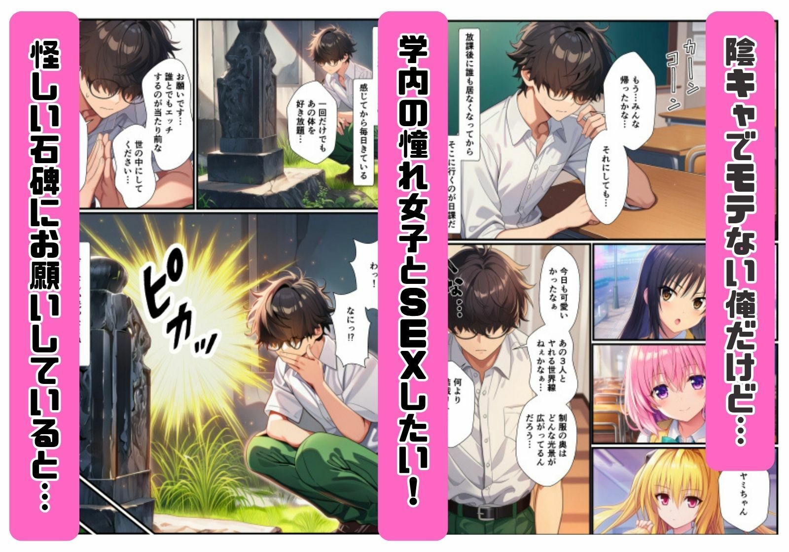 常識改変されたとらぶる学園！巨根陰キャの俺に憧れ女子が快楽堕ちする話 サンプル画像1