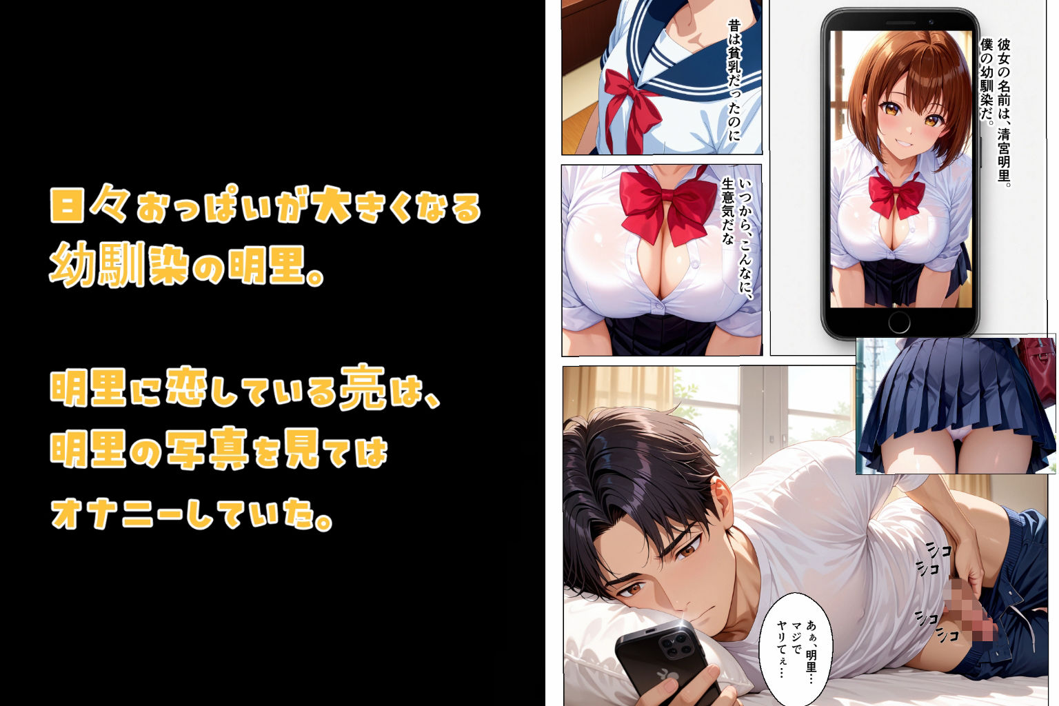 幼馴染が爆乳になったので絶対的服従アプリでヤっちゃいました サンプル画像1