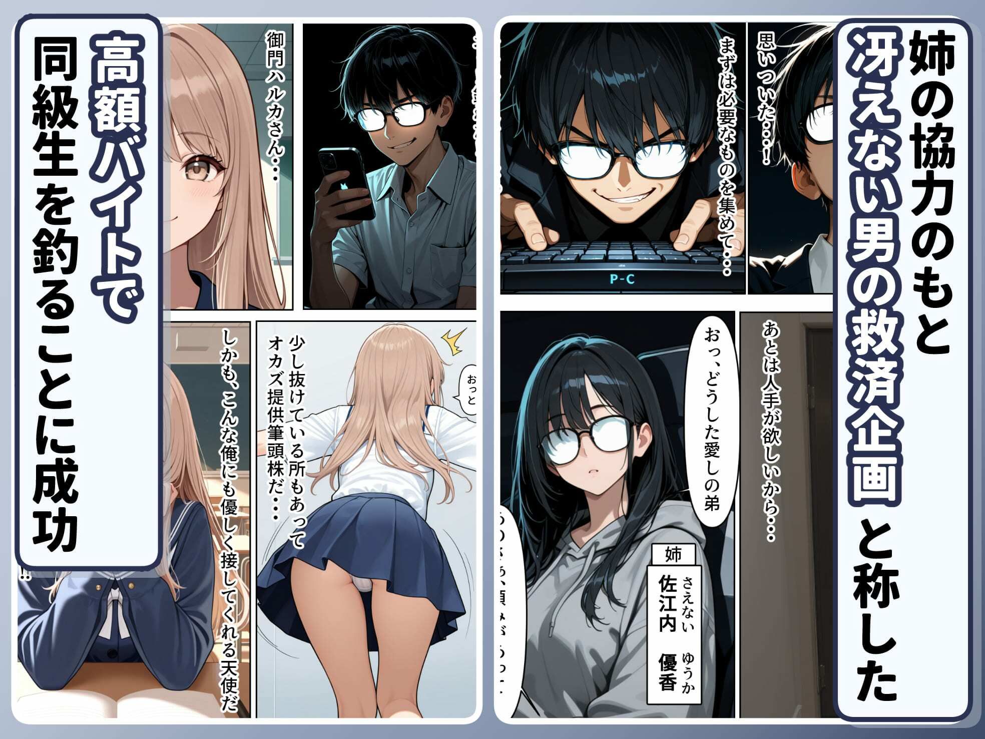 底辺逆転-どん底ぼっち童貞の俺が億万長者に！？同級生の美女を「冴えない男の救済企画」と称した高額バイトで釣ってみた結果・・・ サンプル画像3