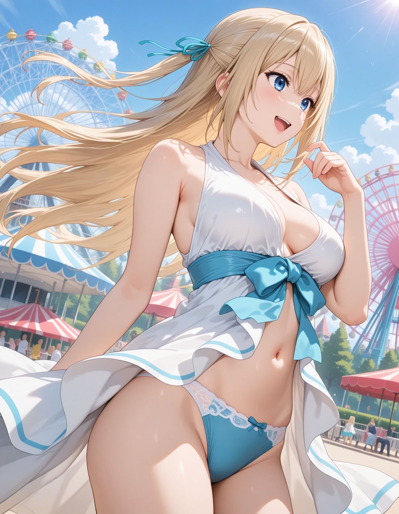 廃れた遊園地でキモ男集団に輪●された少女 サンプル画像1