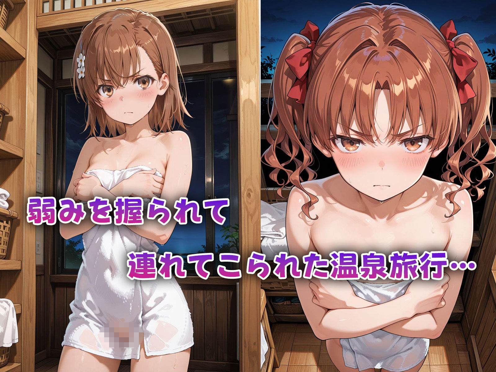弱みを握られて温泉旅行に…快楽に溺れてしまい、ちんぽに依存しました【美琴＆黒子編】 サンプル画像1