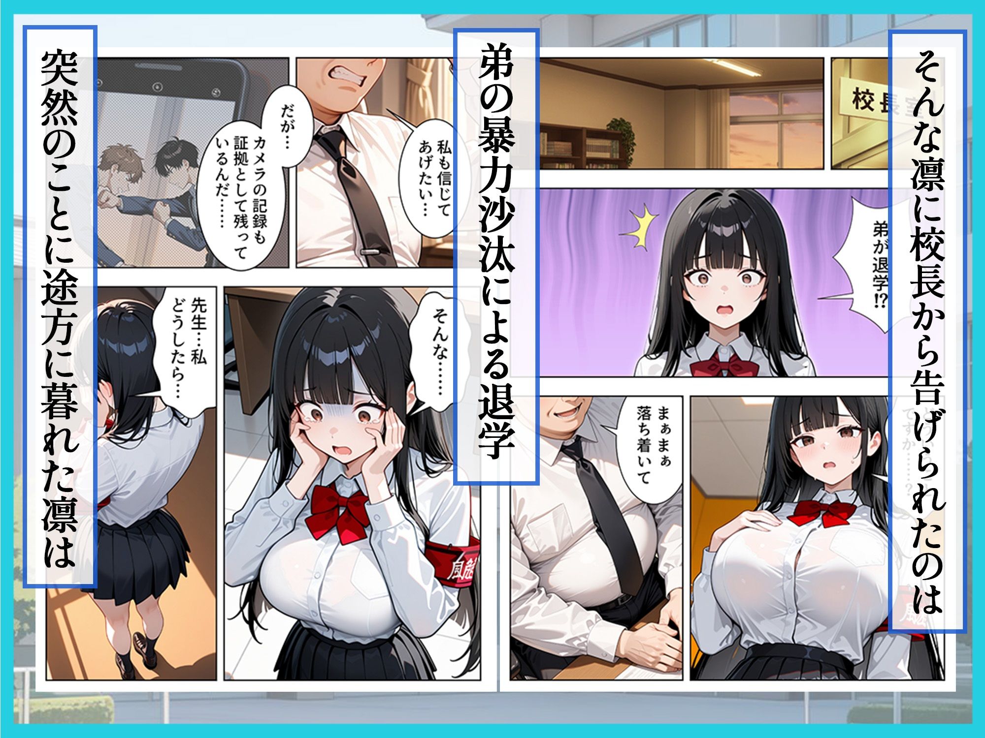 強気な風紀委員が卑劣な校長の罠にハマりメス堕ちする話 サンプル画像2