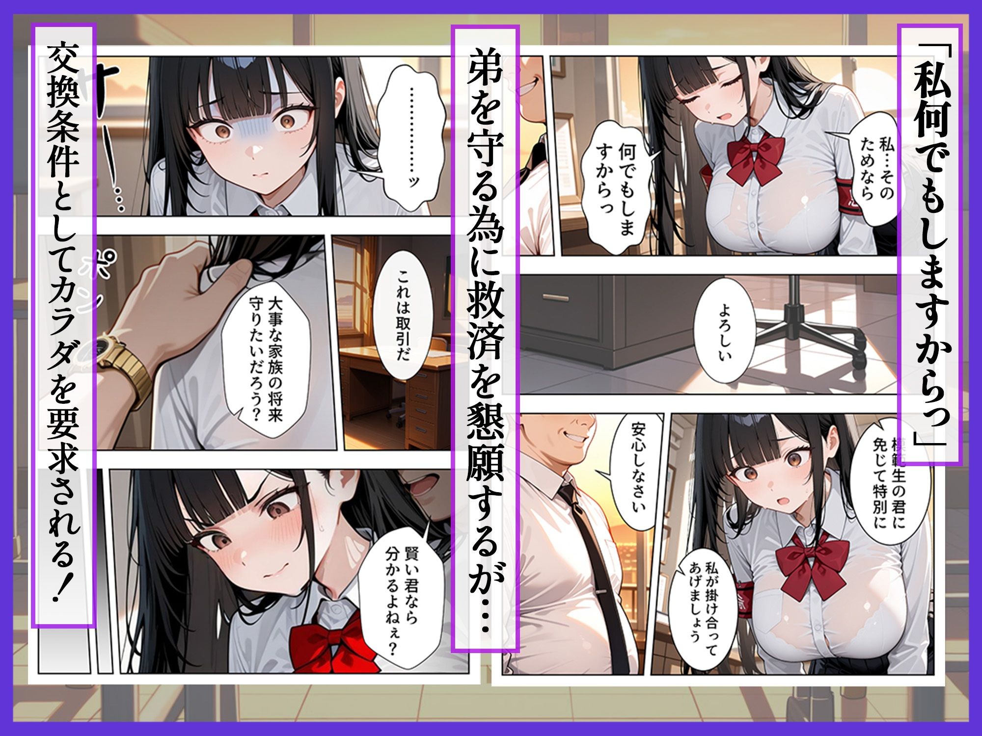 強気な風紀委員が卑劣な校長の罠にハマりメス堕ちする話 サンプル画像3