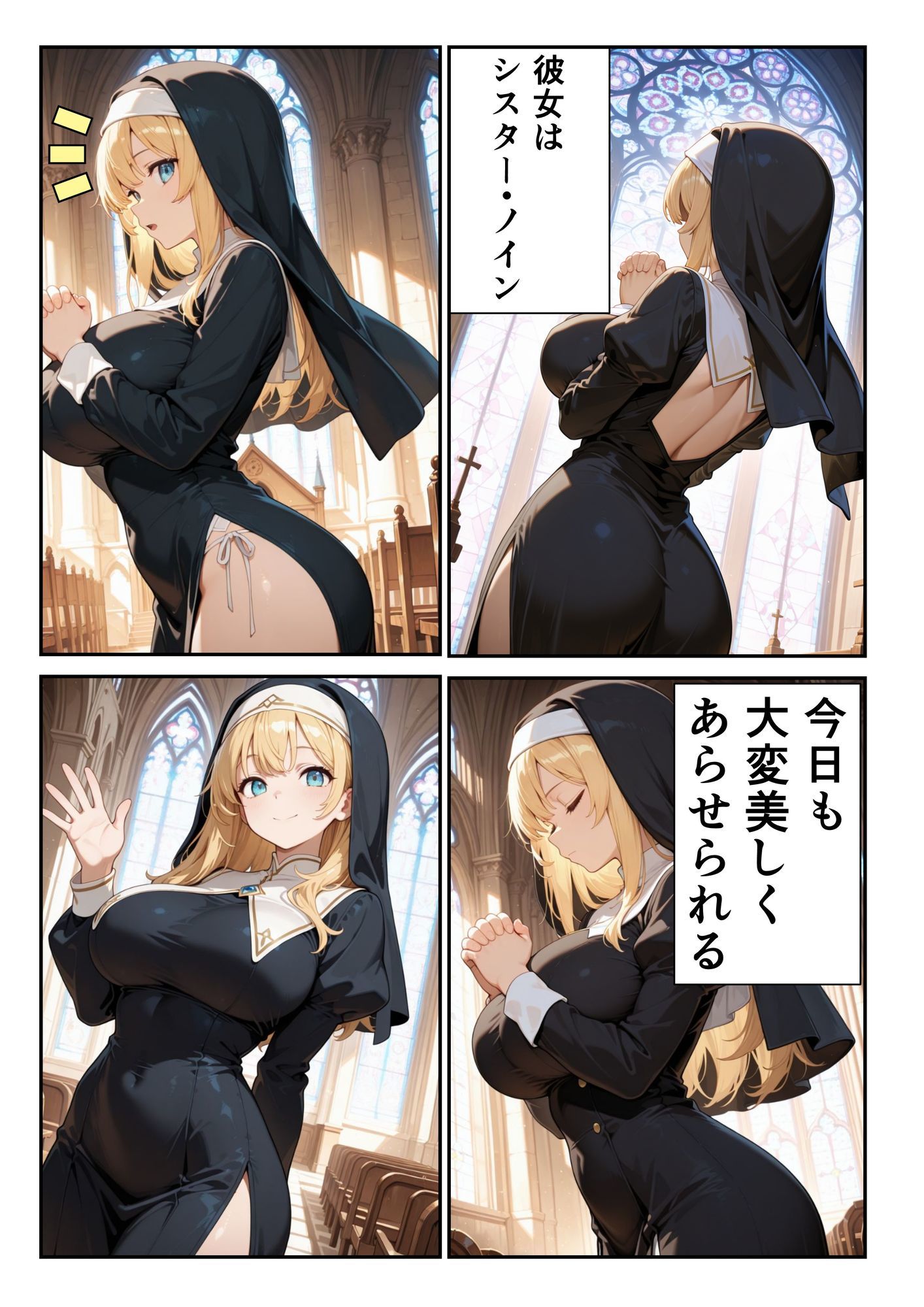 心優しく爆乳なシスターに頼んだらエッチな願いを聞いてくれて サンプル画像2