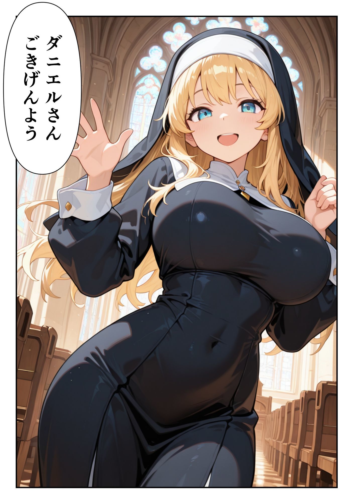 心優しく爆乳なシスターに頼んだらエッチな願いを聞いてくれて サンプル画像3