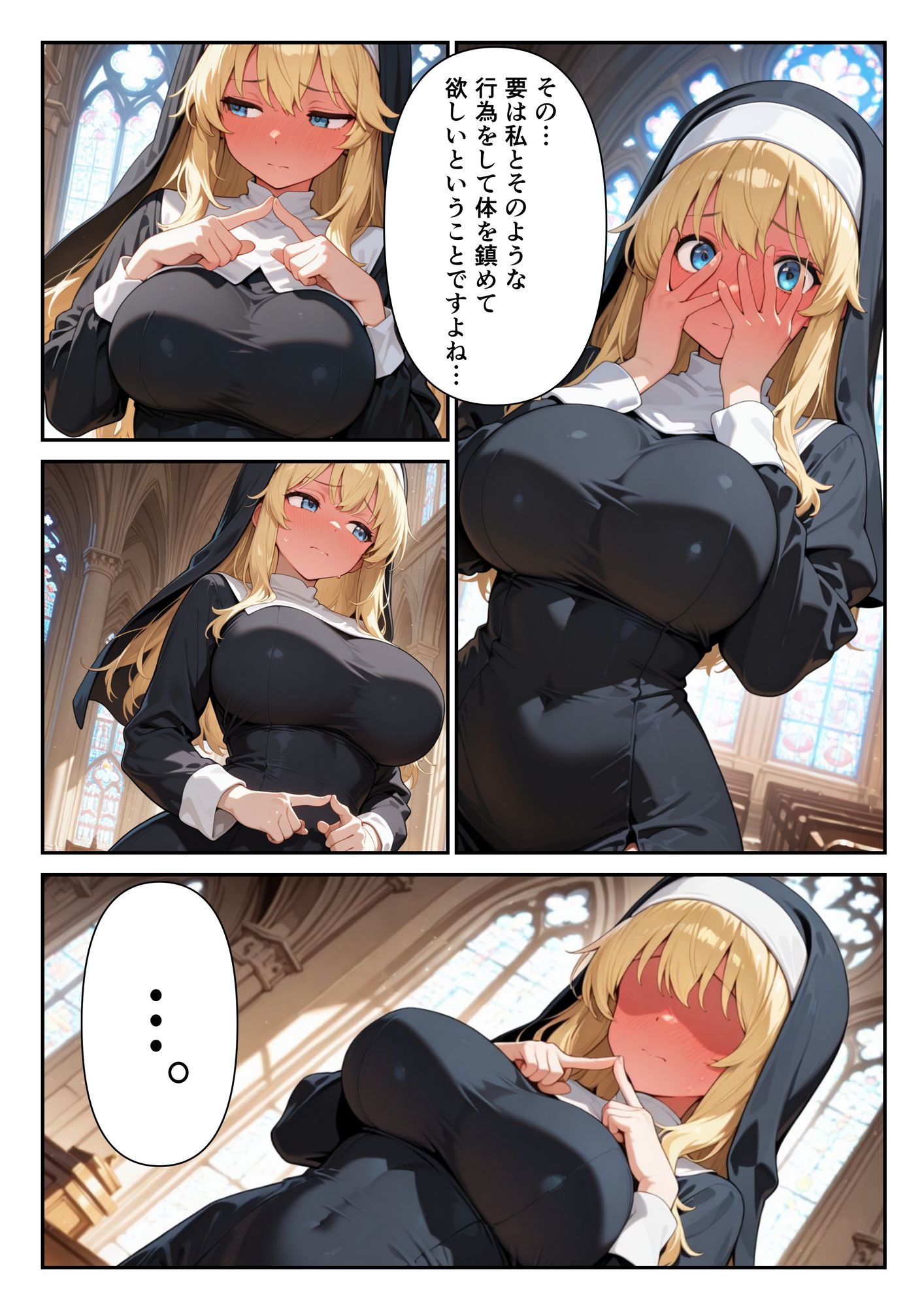 心優しく爆乳なシスターに頼んだらエッチな願いを聞いてくれて サンプル画像6