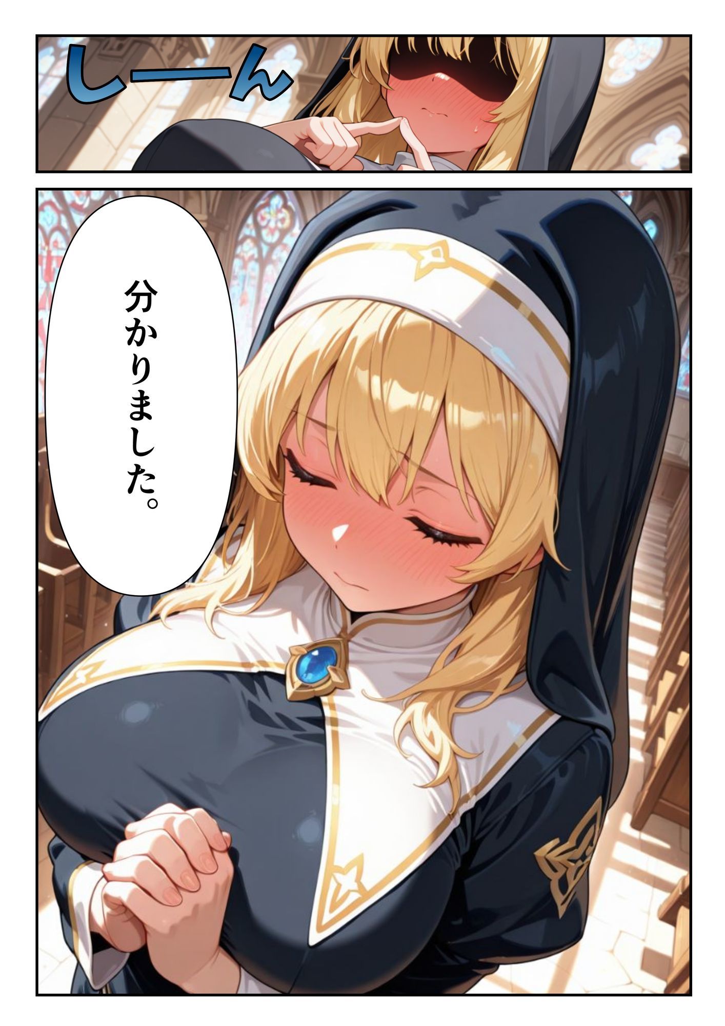 心優しく爆乳なシスターに頼んだらエッチな願いを聞いてくれて サンプル画像7