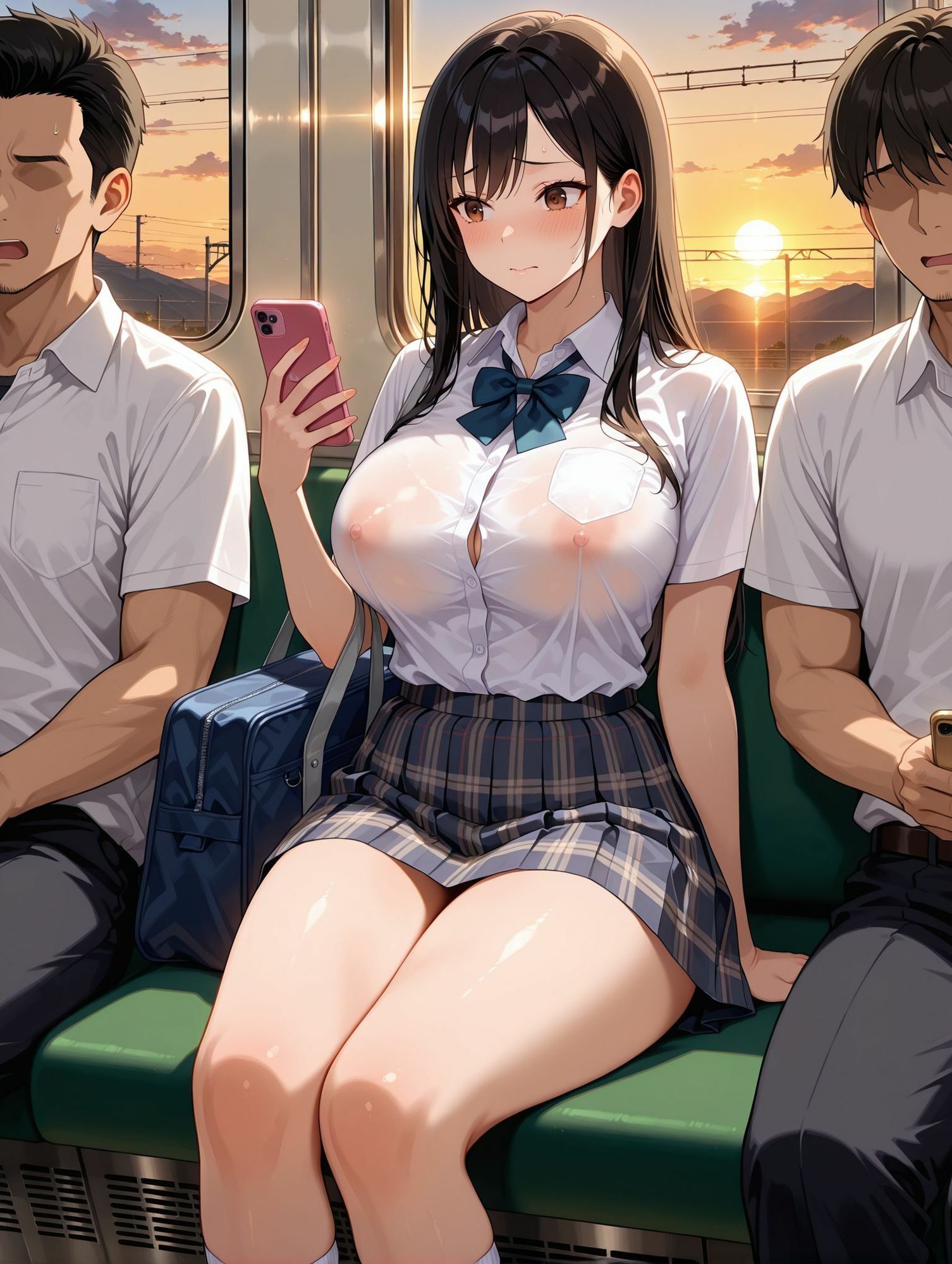 快楽堕ち-痴●列車でキモおじの肉便器にされる？！！-【擬音付き】 サンプル画像1