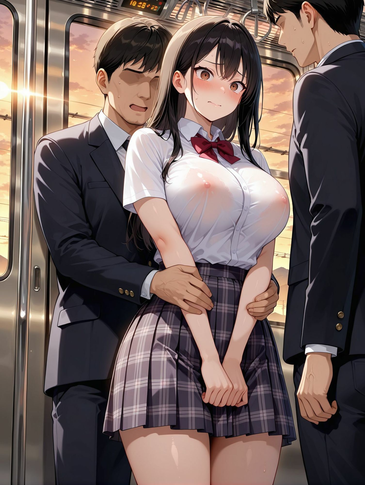 快楽堕ち-痴●列車でキモおじの肉便器にされる？！！-【擬音付き】 サンプル画像2