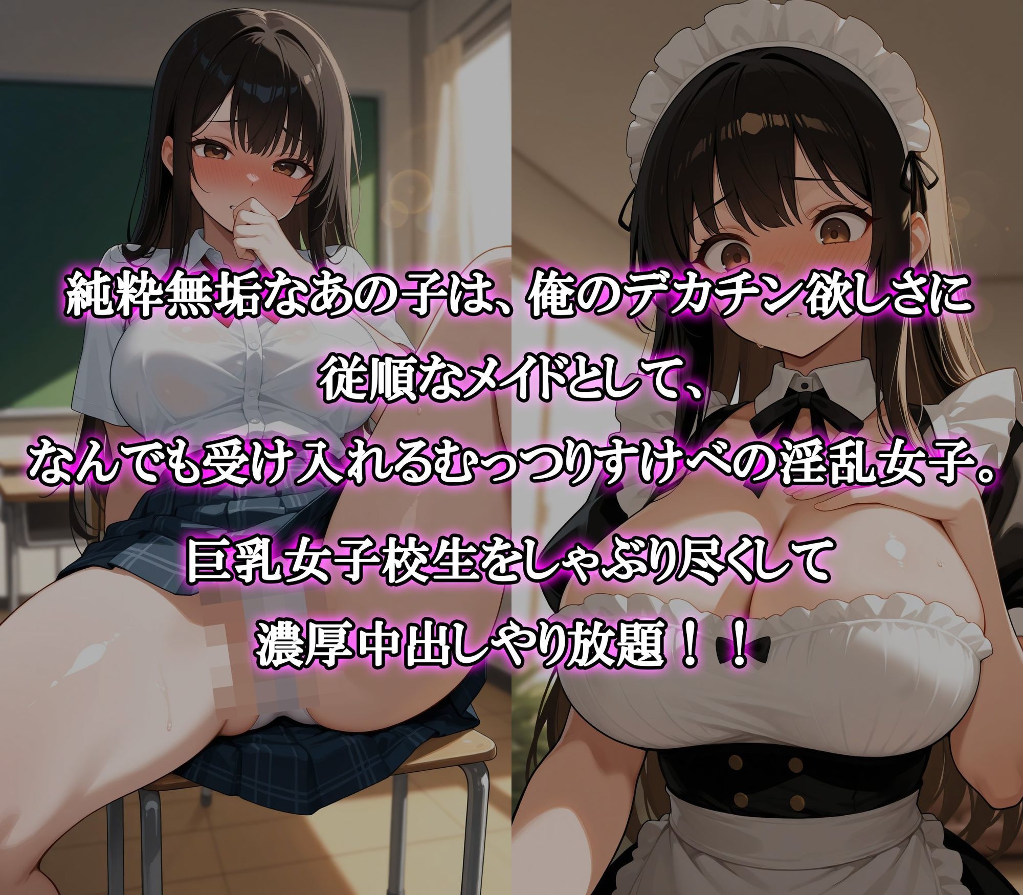快楽堕ちした黒髪清楚の女子校生に中出しやり放題〜メイド姿でいいなり絶対服従〜 サンプル画像1