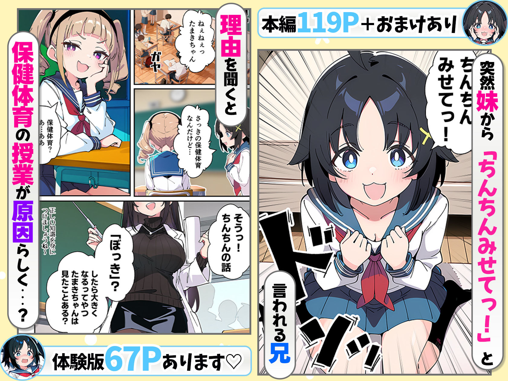 性に好奇心旺盛な妹と実践形式で性教育して中出しえっちする話 サンプル画像3