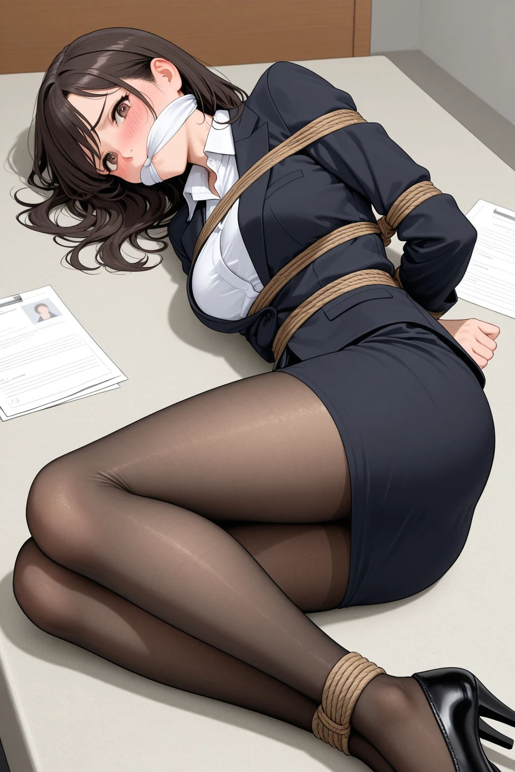 恥辱の緊縛画像集 解雇が怖くて社長の道楽に付き合ったばかりに家族を裏切り壊れゆく人妻オフィスレディ後編 サンプル画像2