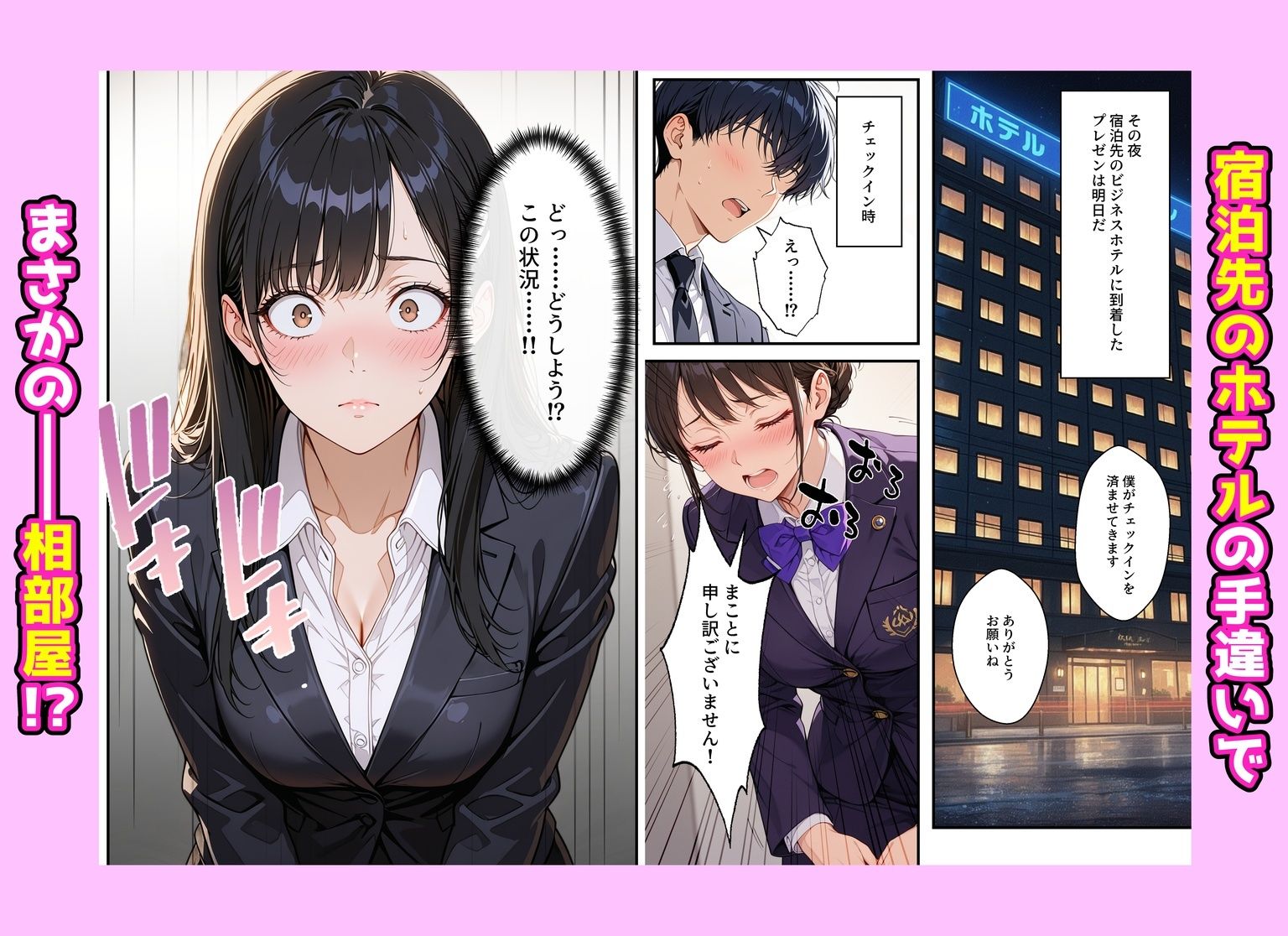 憧れの先輩との出張で相部屋になったので、エッチすることになった話 サンプル画像2