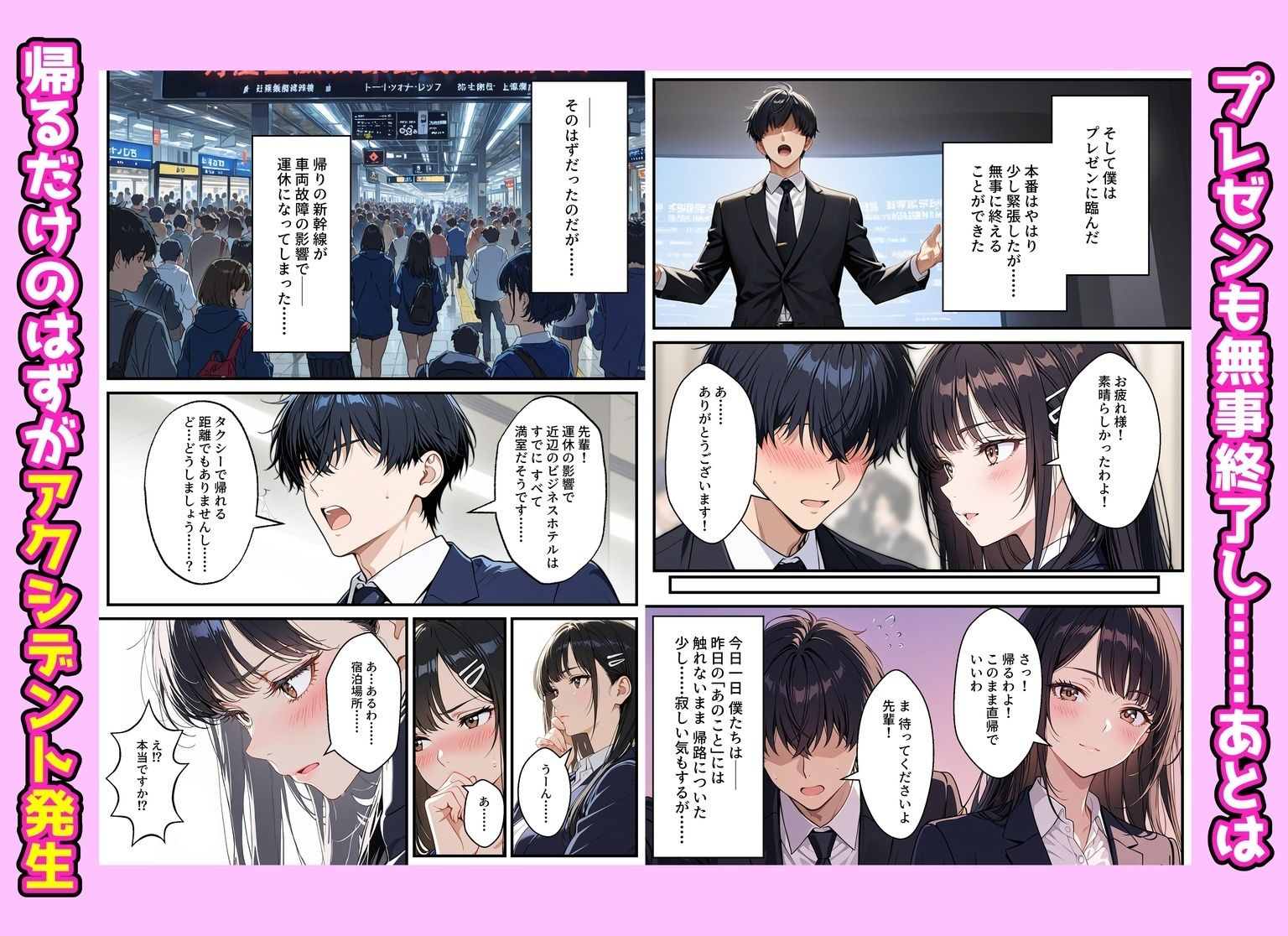 憧れの先輩との出張で相部屋になったので、エッチすることになった話 サンプル画像7