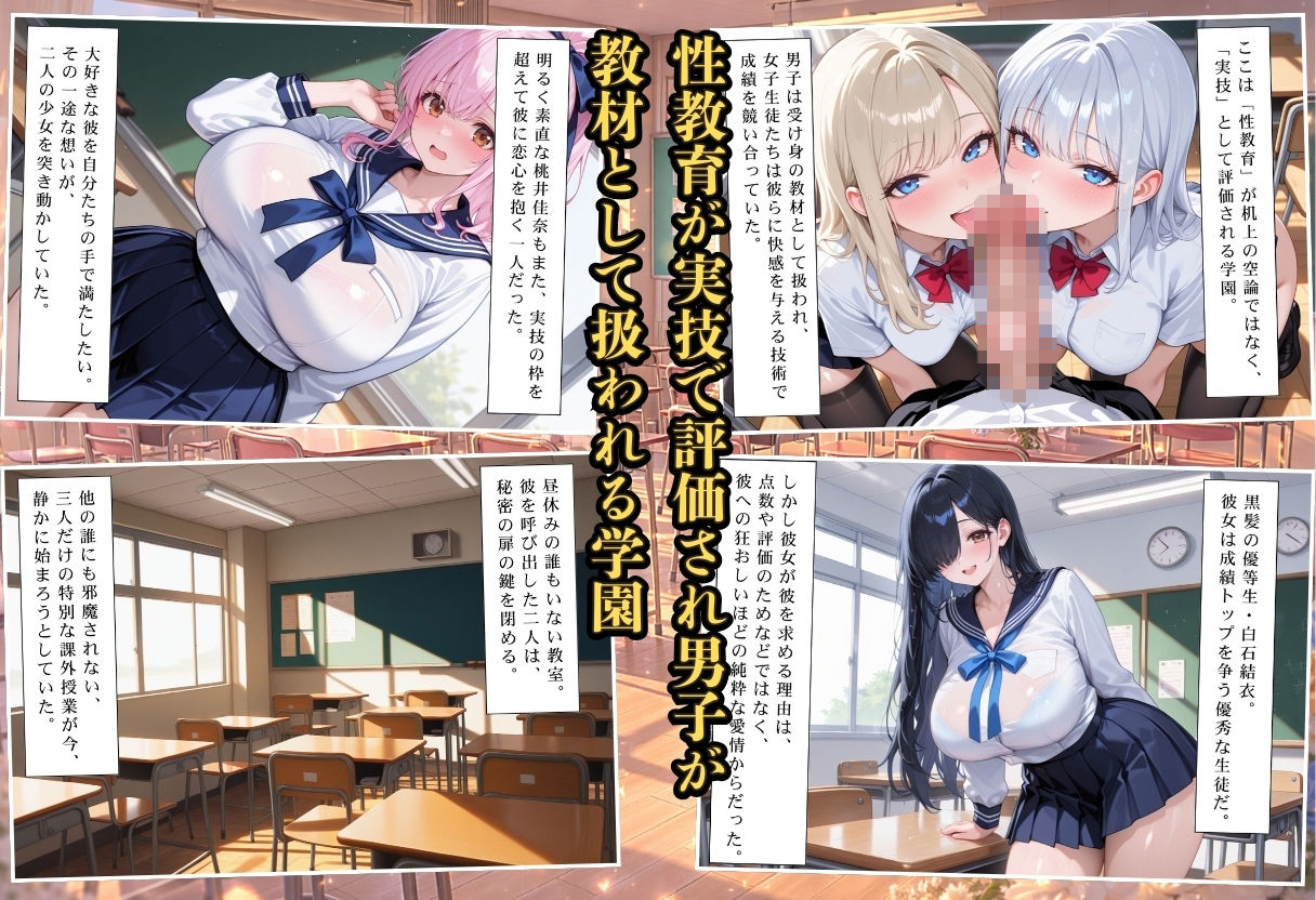 成績はセックス次第！性技で評価される性教育学園〜優等生と甘えん坊の純愛編〜 サンプル画像1