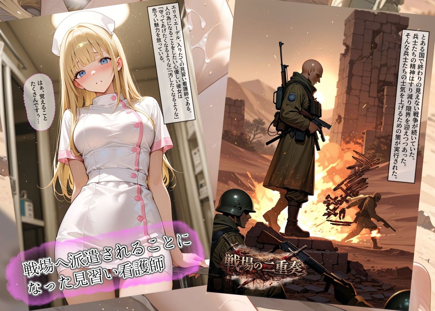 戦場の二重奏〜性処理看護師と女兵士の屈服〜 サンプル画像1