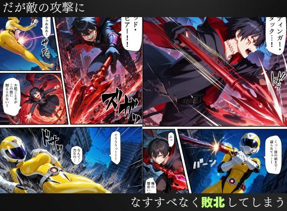 戦隊イエロー吸血鬼堕ち〜悪堕ちした変身ヒロインは牙と翼を身につける〜 サンプル画像2