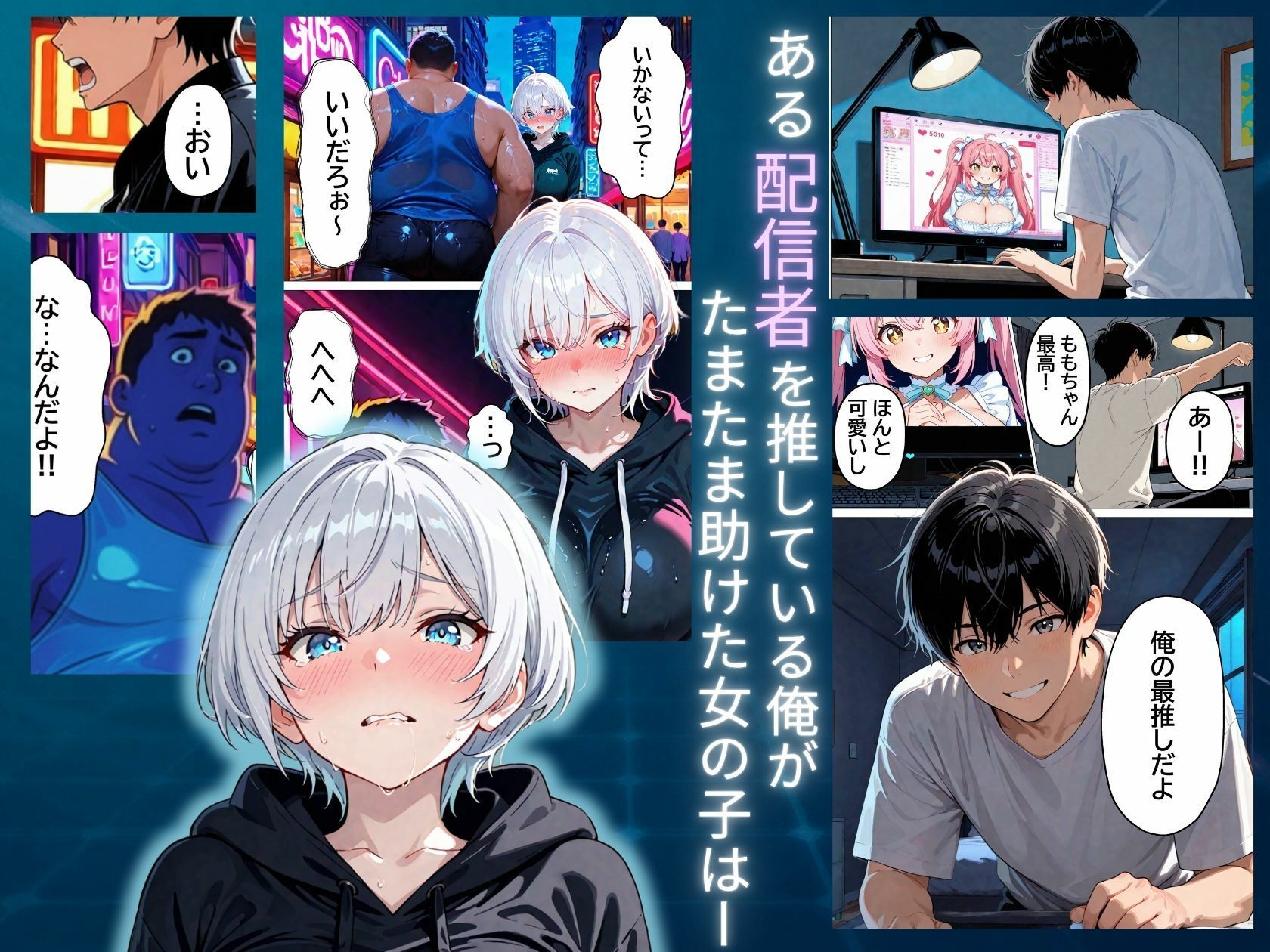 推しじゃない巨乳Vtuberに嫉妬されて朝まで騎乗位で犯●れたら、俺は恋に落ちてしまった サンプル画像1
