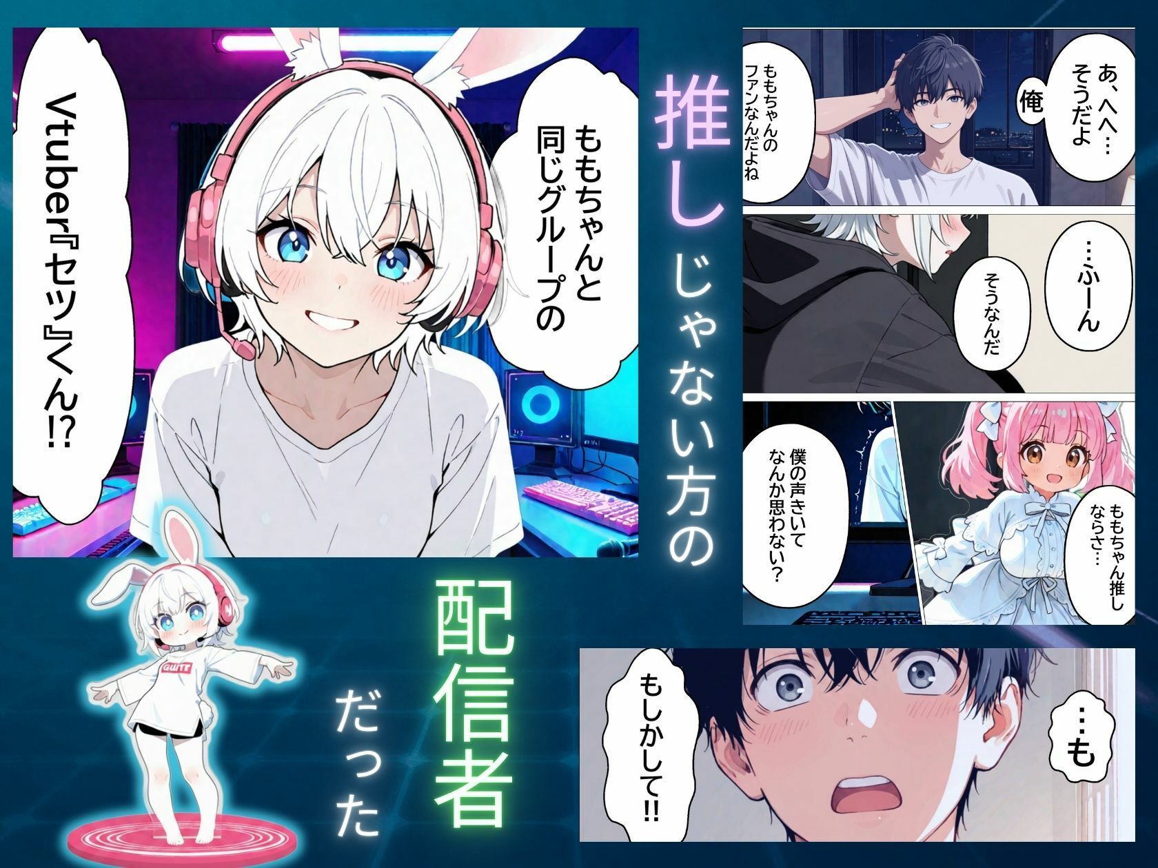 推しじゃない巨乳Vtuberに嫉妬されて朝まで騎乗位で犯●れたら、俺は恋に落ちてしまった サンプル画像2