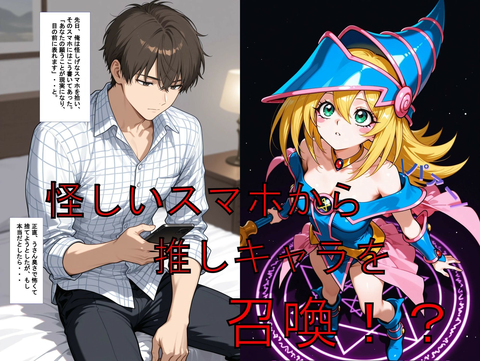 推しキャラ召喚した俺！  勘違いガールちゃんは、俺と触手のコンボで犯しつくす！〜ブラック・マジ〇ャン・ガール〜ver サンプル画像1