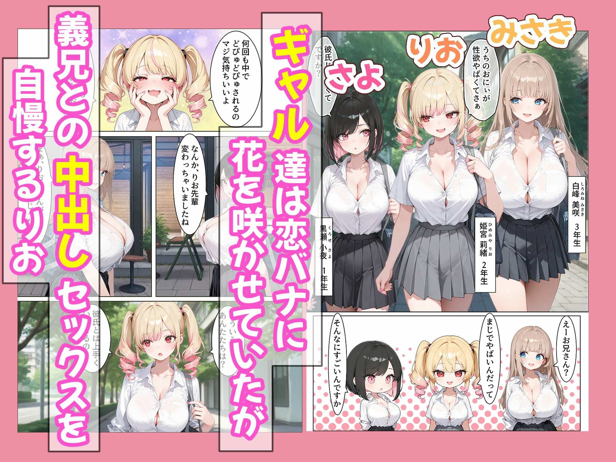 搾精日和2〜爆乳あまあま先輩ギャルと敏感ツンデレ後輩ギャルに搾り尽くされる話〜 サンプル画像1