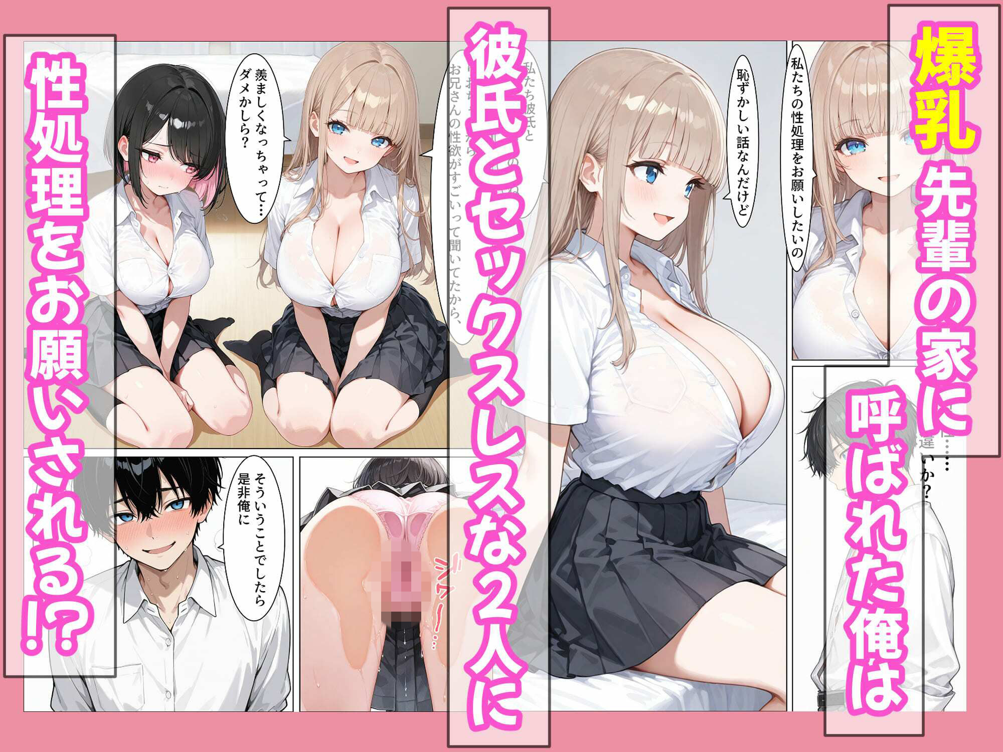 搾精日和2〜爆乳あまあま先輩ギャルと敏感ツンデレ後輩ギャルに搾り尽くされる話〜 サンプル画像3