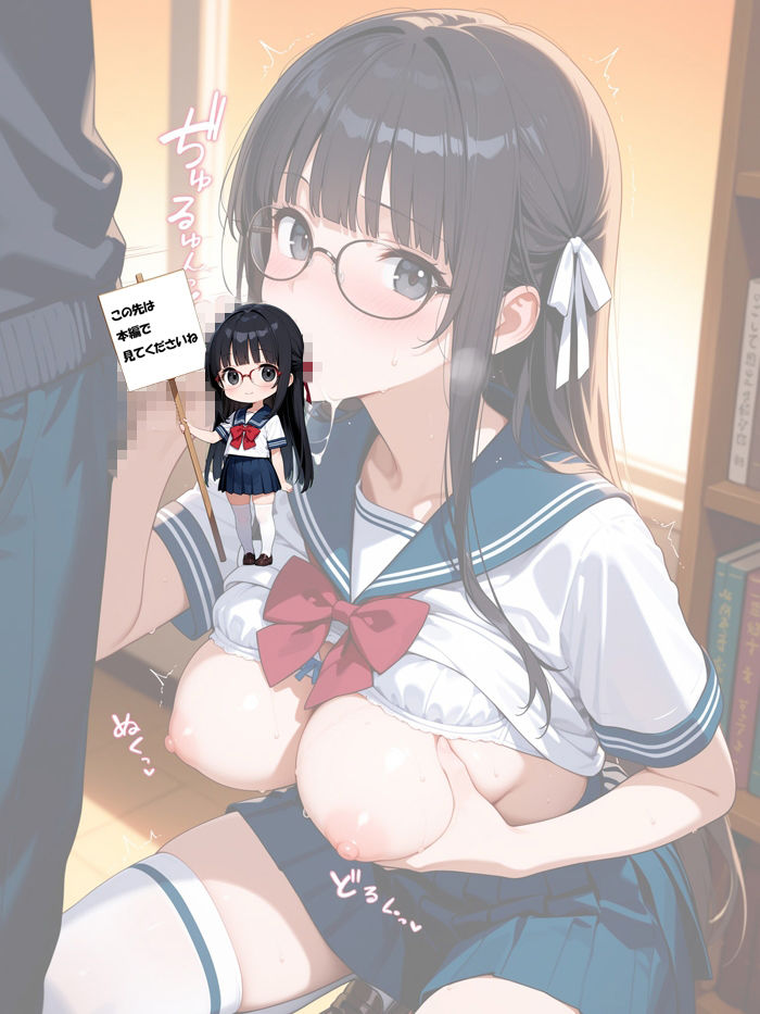 放課後の図書室でイケナイ事が大好きな図書委員さん サンプル画像4