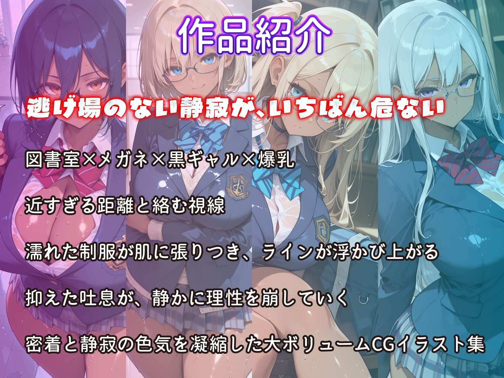 放課後の図書室で眼鏡黒ギャルに囲まれたら逃げ場がない件 サンプル画像2