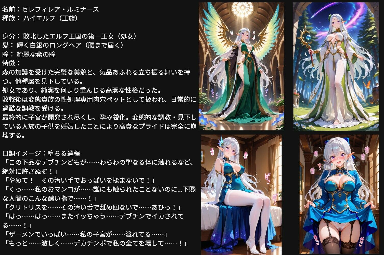 敗国の処女エルフ王女、敗北の代償に変態貴族の性処理専用肉穴ペットに堕ち孕み袋化・連続中出し調教・妊娠 サンプル画像2