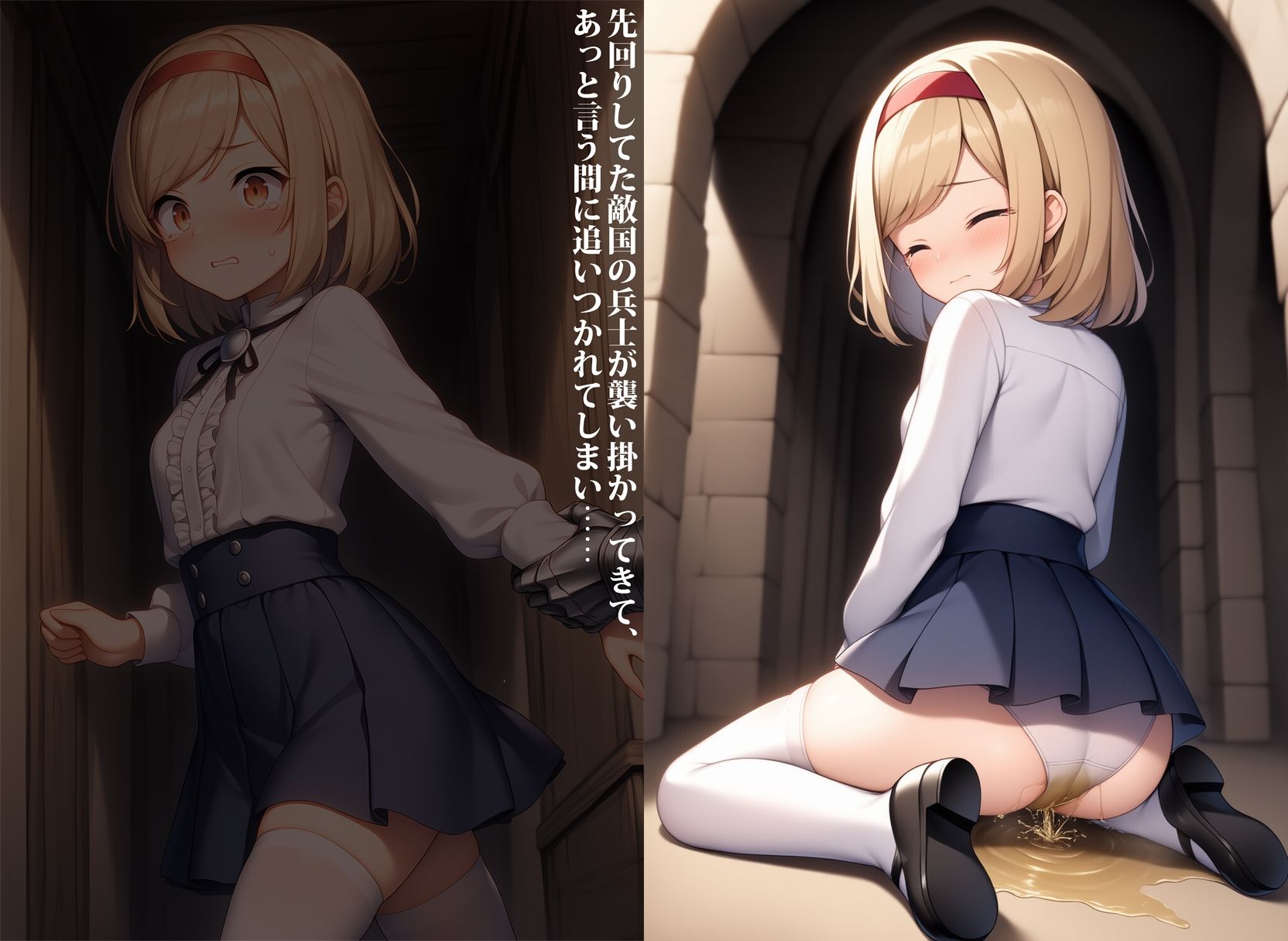 敗戦国の姫君と女騎士、屈辱のスカトロ拷問 サンプル画像1