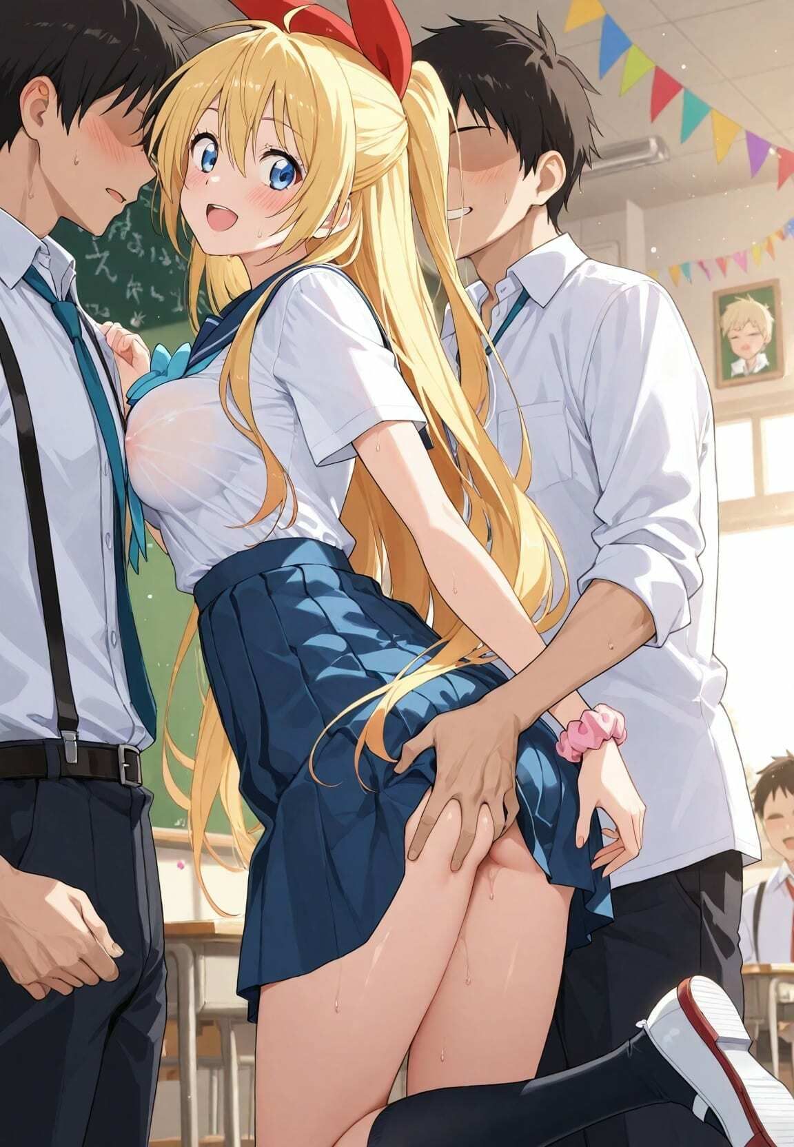 文化祭で清楚彼女が「クラス全員の孕ませ権利譲渡」で肉便器になるまで ニ〇コイ サンプル画像1