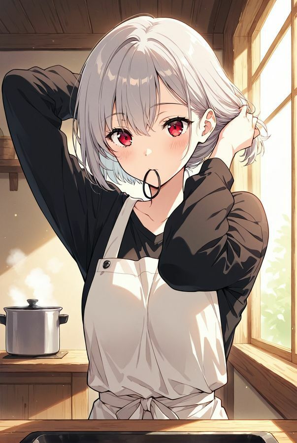 料理中の彼女に サンプル画像1