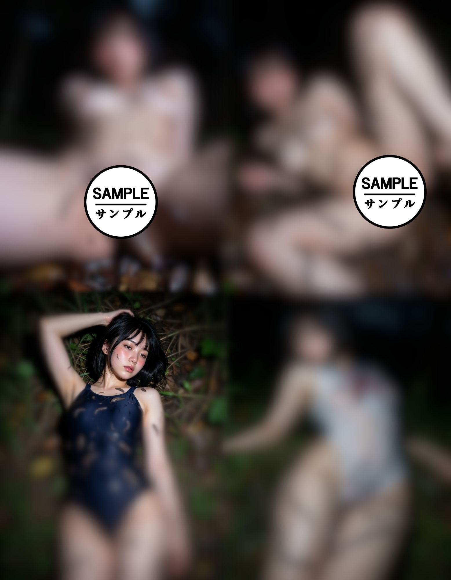 新人AIグラドル白瀬紗夜、誰も来ない夜の公園でこっそりひみつ撮影 Part2 サンプル画像1