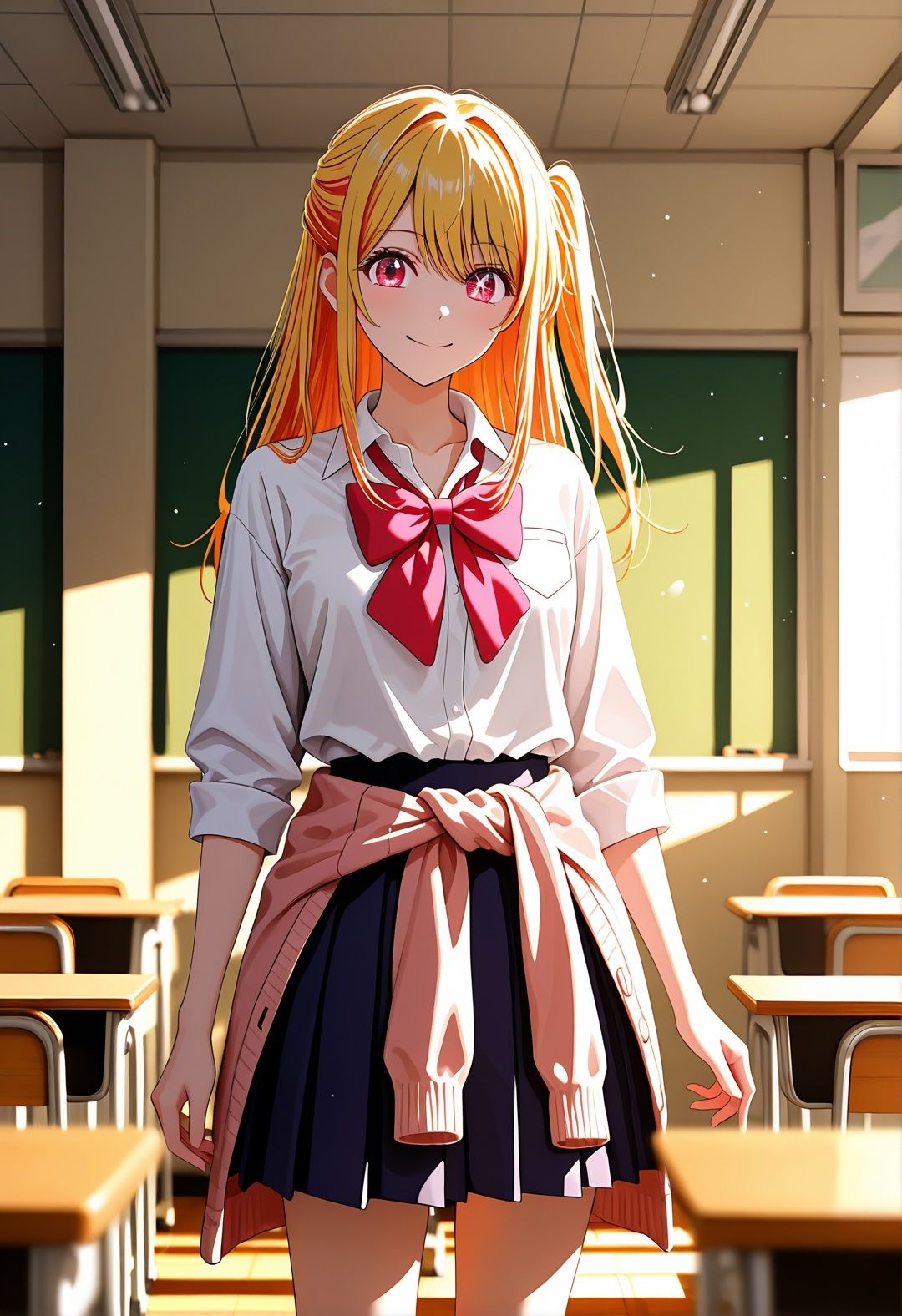 星〇ル〇ー 推しの〇パロディ 制服・ブルマ・競泳水着で学校凌●！メガネ・拘束・おもらし・中出し連発3DCG サンプル画像1