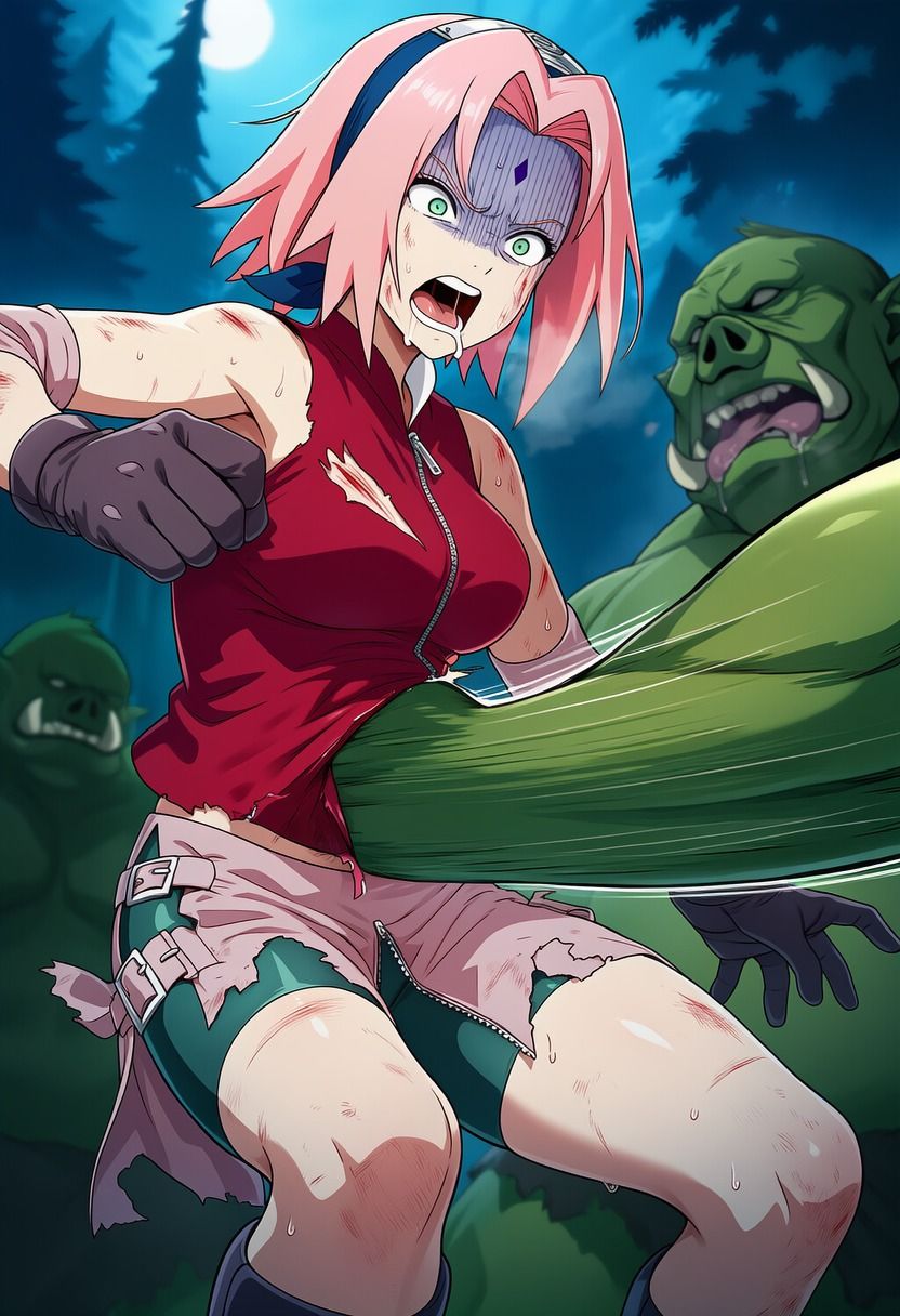 春●サクラ vs オークの群れ サンプル画像4