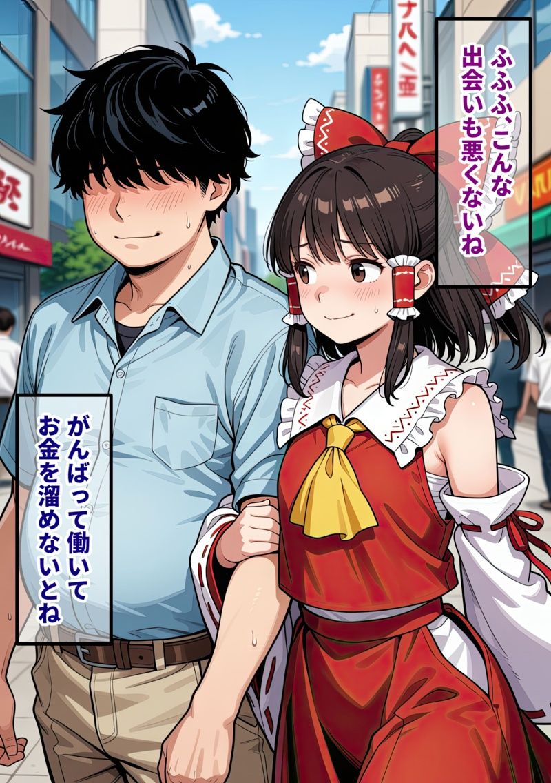 東方パパ活ギャル〜博麗霊夢編〜おじに貢がれて朝まで中出しされ続ける話 サンプル画像10